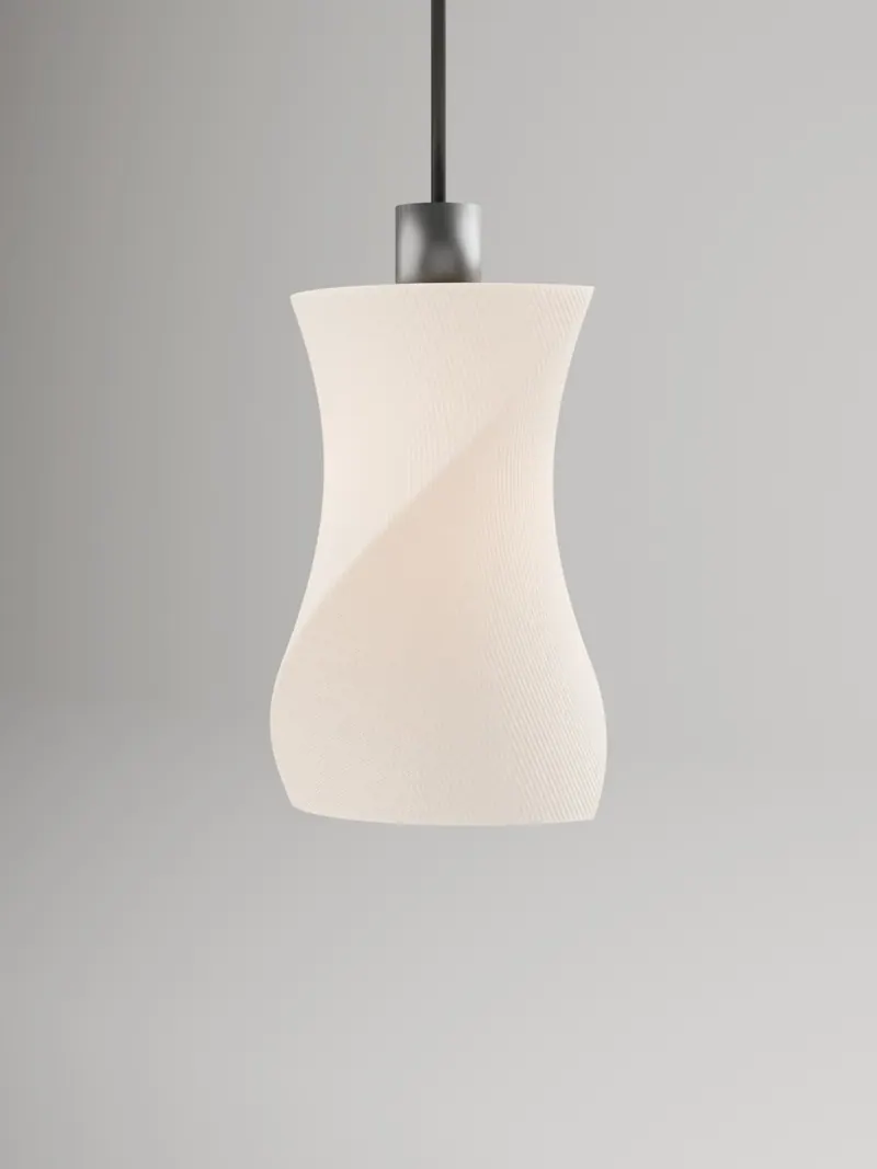 Penda Pendant Lamp — handmade table lamp made in Nairobi, Kenya. A drawn-in waist, lit from within.